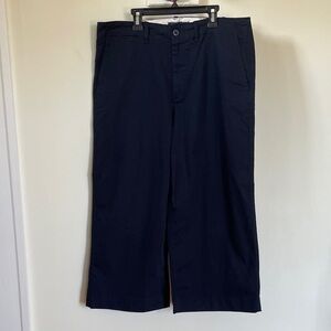 Polo Ralph Lauren Women’s Navy Chino Culottes Wide Leg Capri Pants 14 Cotton